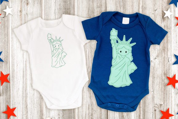 Baby Liberty Raggy Applique or Linework