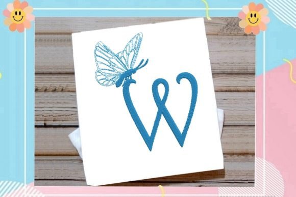 Beautiful Butterfly Letter W Embroidery Review