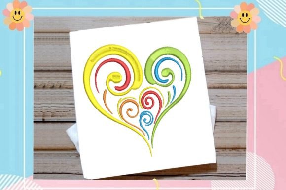 Beautiful Multicolored Heart Embroidery Review