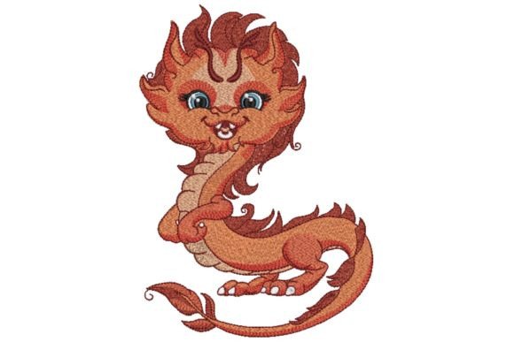 Cute Orange Baby Dragon Embroidery Review