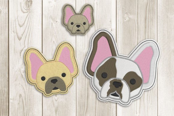 French Bulldog Face ITH Feltie Applique