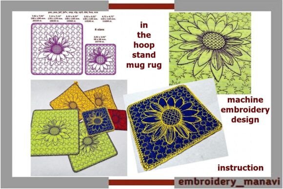 In the Hoop Stand for Mug Rug 6 Sizes