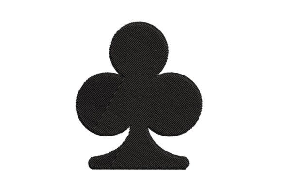 Playing Card Queen of Clubs Embroidery Design