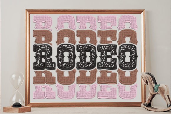 Rodeo Sign, Echo Stacked Text, Western